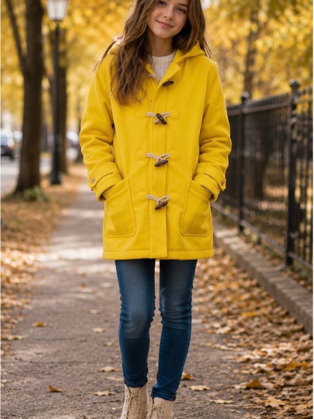 Rowing Blazers , Yellow Hooded Duffle Coat – Kids Size L (10–12)